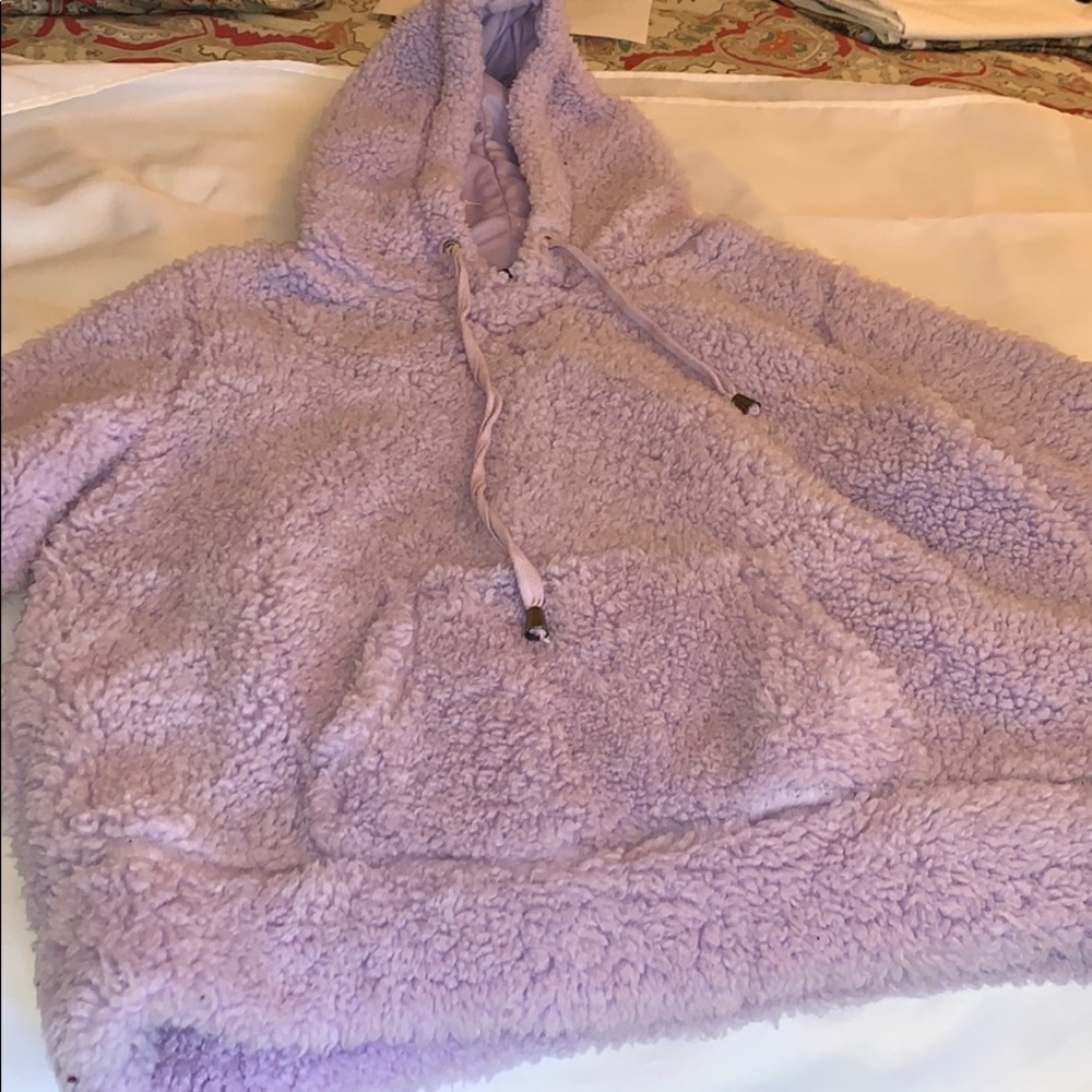 Purple fuzzy hoodie